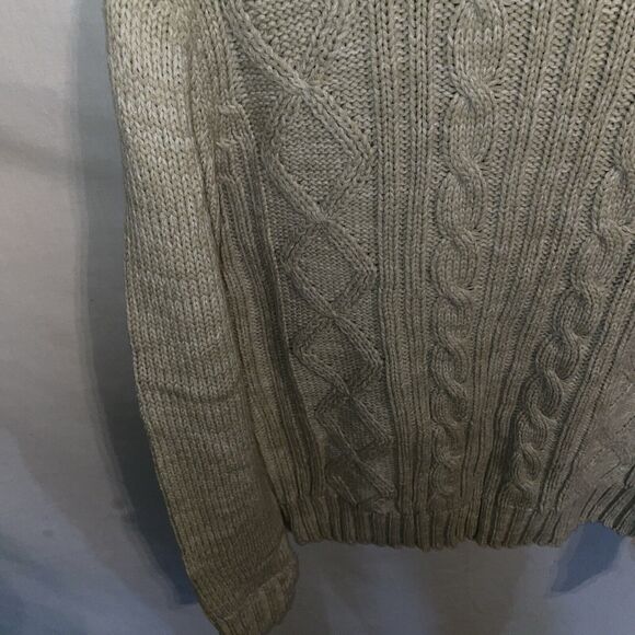 J.C. Penney Women’s Pullover Sweater Size Large Beige Cable Knit Going Out Party - Picture 6 of 12